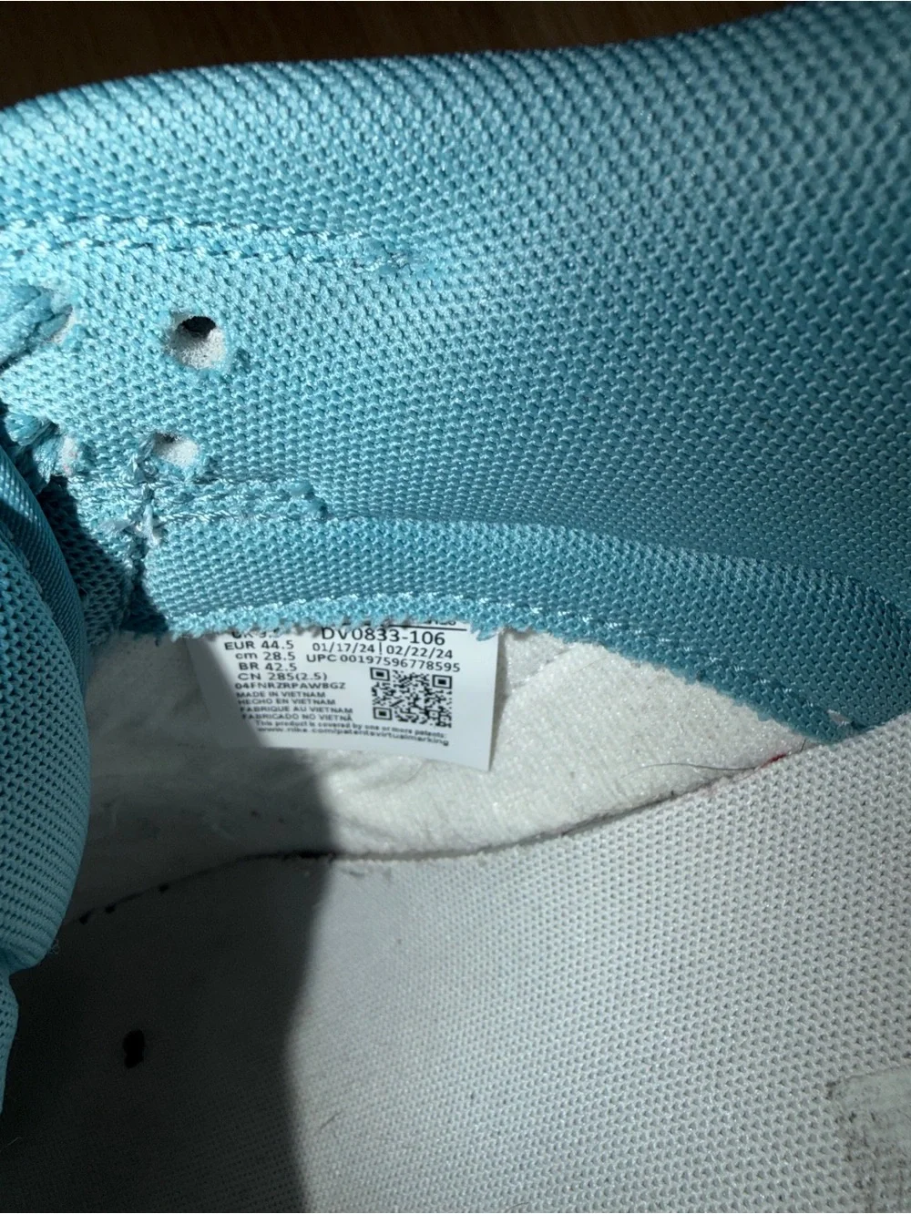 Nike Dunks in Light Blue and White